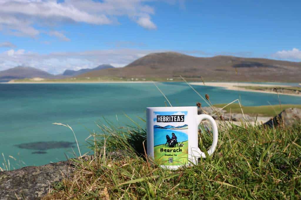 Isle of Harris. Seilebost Beach. Harris tea mug.